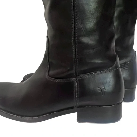 Frye Melissa Button Tall Black Leather Riding Boots Classic Fall Staple - Picture 11 of 16